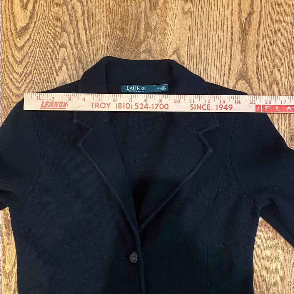 Lauren Ralph Lauren combed cotton blazer black dark Academia Preppycore small - Picture 14 of 16